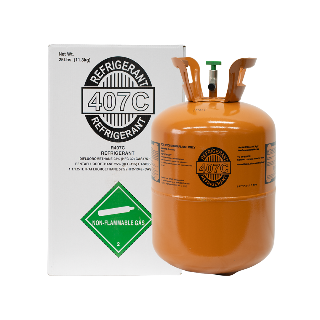 25LBS R407C Refrigerant and Package