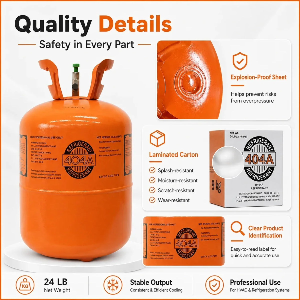 24LBS R404A Refrigerant
